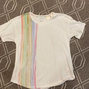 Anthropologie Rainbow Stripe Tee size medium